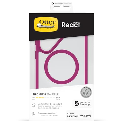 OtterBox React Magneten Hülle für Samsung Galaxy S26 Ultra,Transparent/Rosa – Ansicht 5