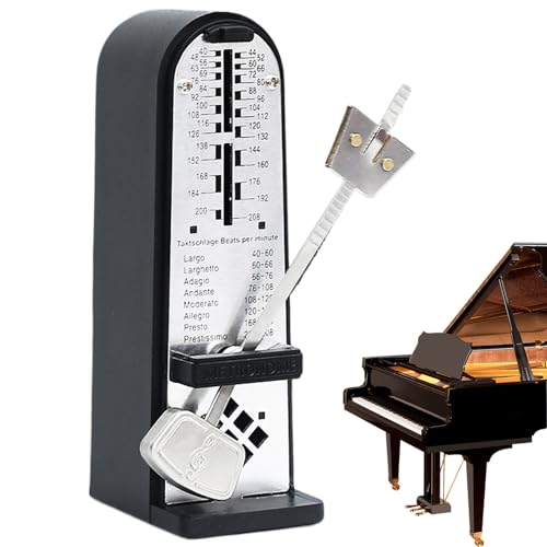 Métronome mécanique pour piano – Métronome piano de 5,2 cm, dispositif sonore fort, minuterie de batterie réglable, outil de musique de précision, de...