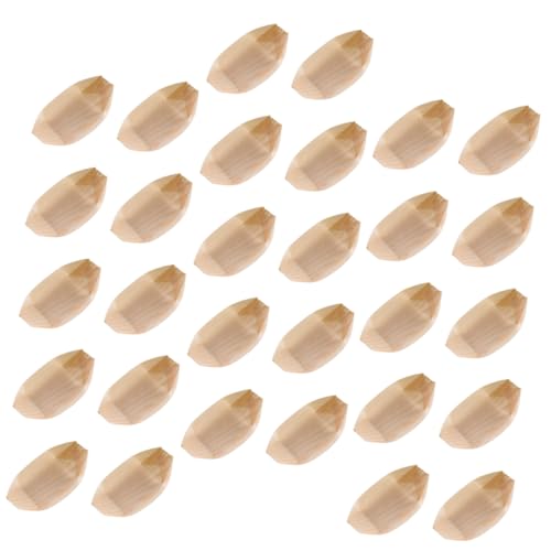 SOLUSTRE 50Pcs Disposable Sushi Boats Boat Shaped Snack Bowl for Restaurant Snacks Creative Serving Tray for Outdoor Events Weddings Parties