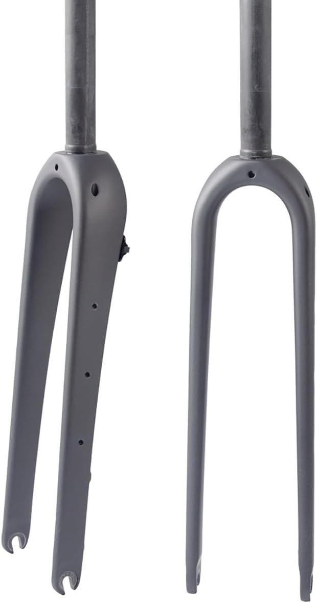 CUCKQUIC Gravel Carbon Fiber Road Bike Rigid Fork 700C 1-1/8'' Straight/Tapered Tube Front Fork for Bicycle Disc Brake QR 9X100mm Rigid Fork for Bicycle B-straight