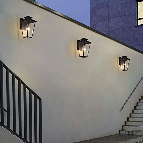 Soporte luz vidrio transparente original con casquillo E27 para puerta exterior 3
