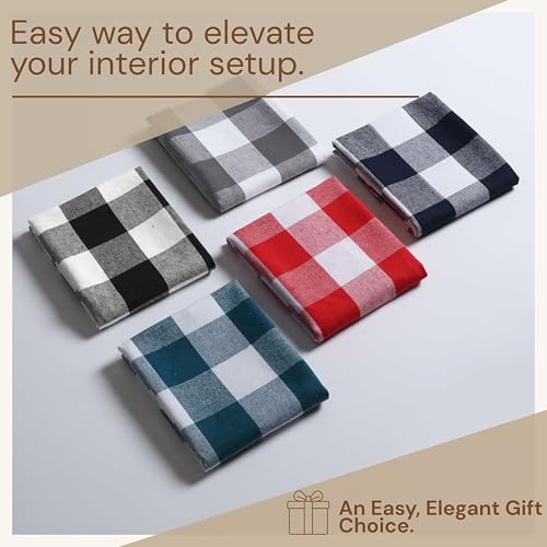Image of Buffalo Check 4 Pack Kitchen Towels, 16x26 Inches, Classic Farmhouse Plaid Dish Towel, 100% Cotton, Absorbent, Washable for Drying Dishes, Cleaning, Everyday Kitchen Use, Beige White