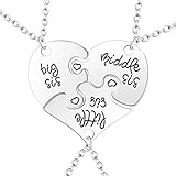 Yonhon 3 Big Middle Little Three Sister Necklace for 3