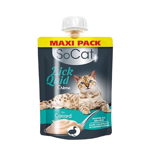 RIGA - Socat Lick Quid - Dolcetti per gatti - Snack bagnato all'anatra - Crema leccare - Ricca di proteine - senza cereali - Basso contenuto di grassi - Ricompensa ideale - Maxi Pack - 90 g RIGA - Socat Lick Quid - Dolcetti per gatti - Snack bagnato all'anatra - Crema leccare - Ricca di proteine - senza cereali - Basso contenuto di grassi - Ricompensa ideale - Maxi Pack - 90 g
