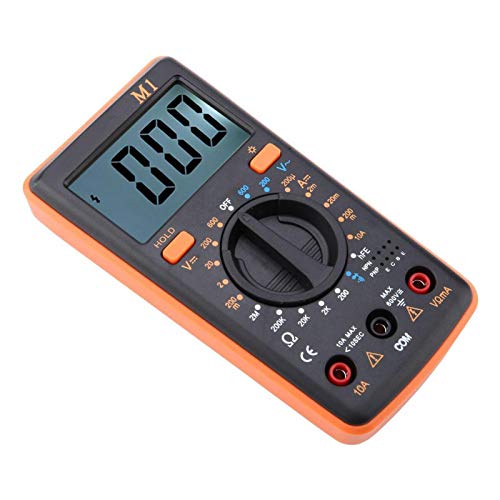 Multimètre de tension Affichage LCD actuel Capacité Volt Ohm Multimètre Enregistreur de données M1 DC AC pour laboratoires pour la maison avec plage de tension DC 200mV à 600V(Orange)