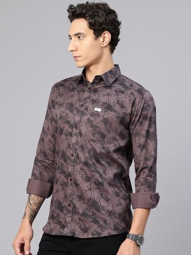 Image of Majestic Man Printed Pure Cotton Slim Fit Casual Shirt