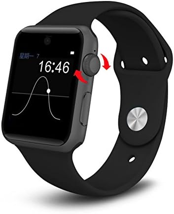 IMacwear i9 Bluetooth Smart Watch with SIM Card Slot 2.5D ARC HD Screen, Pedometer, Wearable Devices Smartphone Fitness Tracker For IOS Android, Samsung and iPhone (Black)