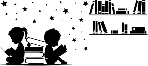 Adhesivos de vinilo removibles para pared de libro de lectura, biblioteca, escuela, aula, hogar, sala de estudio, librería, decoración artística