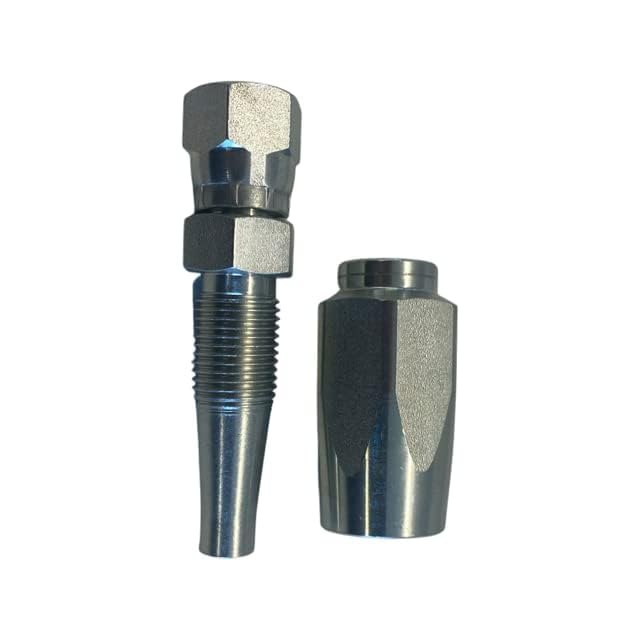 Image of 1 /4 inch Hose x 1 /4 inch Female JIC Reusable Hydraulic Hose Fitting - Field Repair for R2 /R16 Hydraulic Hose | 2-Piece Thread-On Design for Assembly & Repair