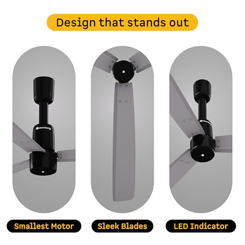 Image of atomberg Razon 1200mm BLDC Ceiling Fan with Remote | World's Smallest Motor Powered by BMC | Advance Air+ Technology | BEE 5 star Rated | Low Noise | Sleek Design | 3 Year Warranty (URBAN CHROME)