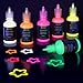 ARTEZA Fabric Paint, Set of 30, Permanent 3D Paint, Glow-in-the-Dark, Glitter, Neon, and Metallic Hues, Paint for Textiles, Canvas, and Wood