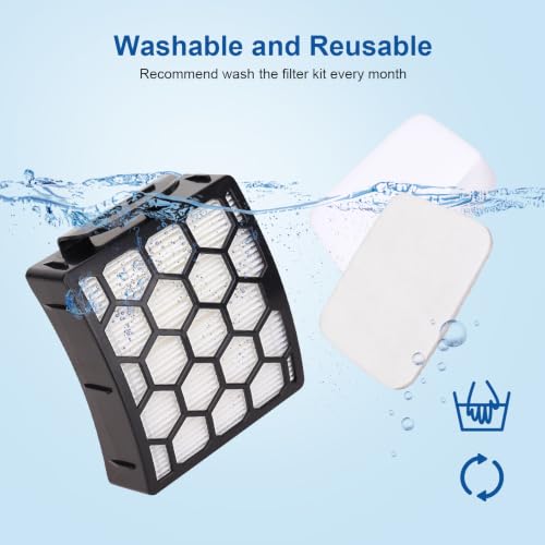 Image of Vacuum Filters Replacement for Shark Performance Lift Away UV850 UV900 Detect UV950 LA492 DuoClean Upright Vacuum - 2 HEPA Filter, 4 Foam & 4 Faux Felt Filters