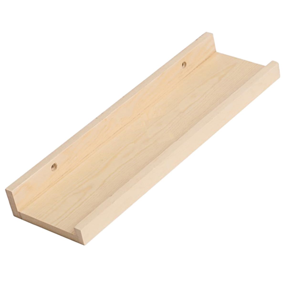 Étagère murale en bois khaki | Rangement flottant solide pour chambre et salon moderne