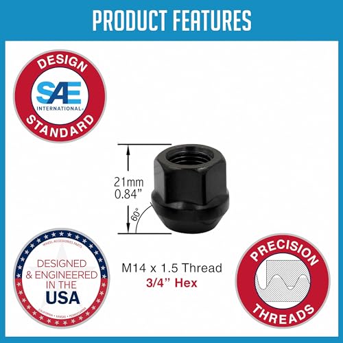 image for Wheel Accessories Parts 20 Pcs M14x1.5 14x1.5 Thread Open End Bulge Ac