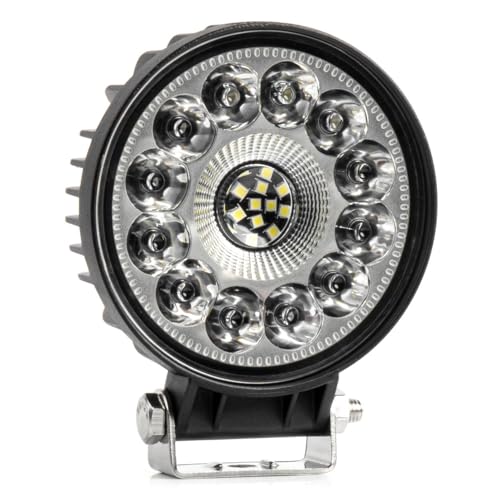Lámpara de Trabajo LED – Foco Potente 9–36V Universal para Tractor, 4x4, Rescate y Barco – Iluminación Profesional, Bajo Consumo, Resistente y Versátil (2880 Lúmenes - Ø110mm)