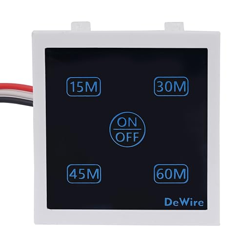 Image of DeWire Auto Cut Off Timer 1 Way Switch For Water Motor Pump,Water Heater,Exhaust Fans,Mosquito Repellent,Humidifier,Air Purifier,Room Heaters & Lighting Loads Up To 10 AMPS (15,30,45,60 Mins),White