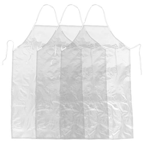 Mikikit 3Piezas Delantal PVC Transparente para Cocina Pack de Protección Duradera