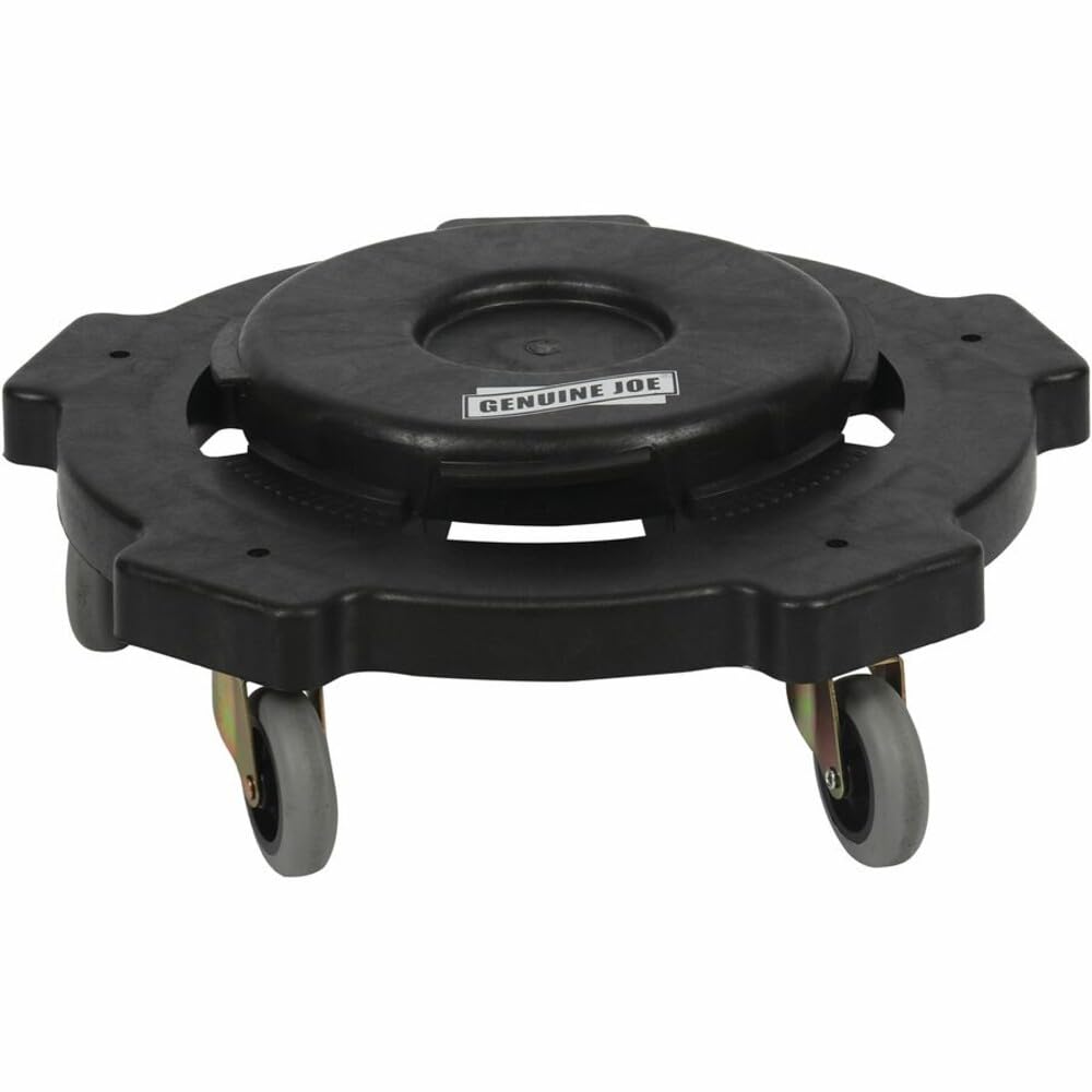 Genuine Joe GJO11586 Trash Receptacle Round Dollies, Black-picture-3