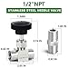 TAISHER 1PCS 304 Stainless Steel Straight Needle Valve 1/2