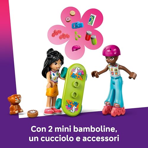 Friends Viaggio in Auto con il Cucciolo - Macchina Giocattolo con Rimorchio, 2 Mini Bamboline, Cane, Kayak e Accessori tra cui Skateboard e Pattini a Rotelle - Set per Bambine da 6 Anni - 42659 - Lego - Immagine 4