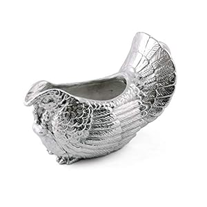 Arthur Court Designs Aluminum Turkey Gravy Sauce Boat/Condiment Bowl 9.5 inch Long