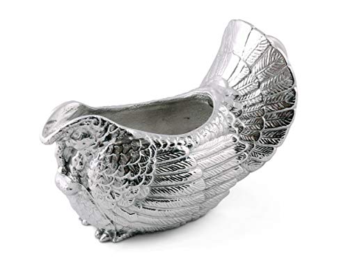 Arthur Court Designs Aluminum Turkey Gravy Sauce Boat/Condiment Bowl 9.5 inch Long