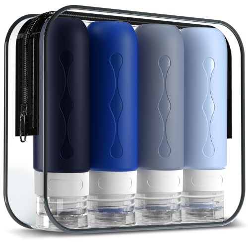 Image of Gemice Travel Bottles - TSA Approved 3oz Containers, BPA Free, Leak Proof, Refillable Liquid Travel Accessories for Shampoo, Lotion, Soap
