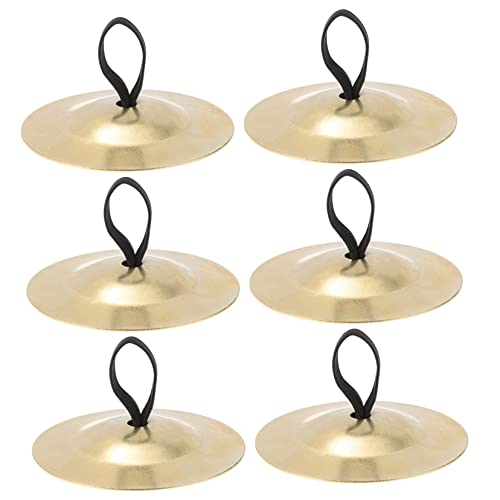HEMOTON 18 Pcs Copper Finger Bowl Adults Finger Musical Instrument Finger Cymbals Cymbal Fingers Dancer Dancing Tambourine Hand Percussion Finger Instrument Golden
