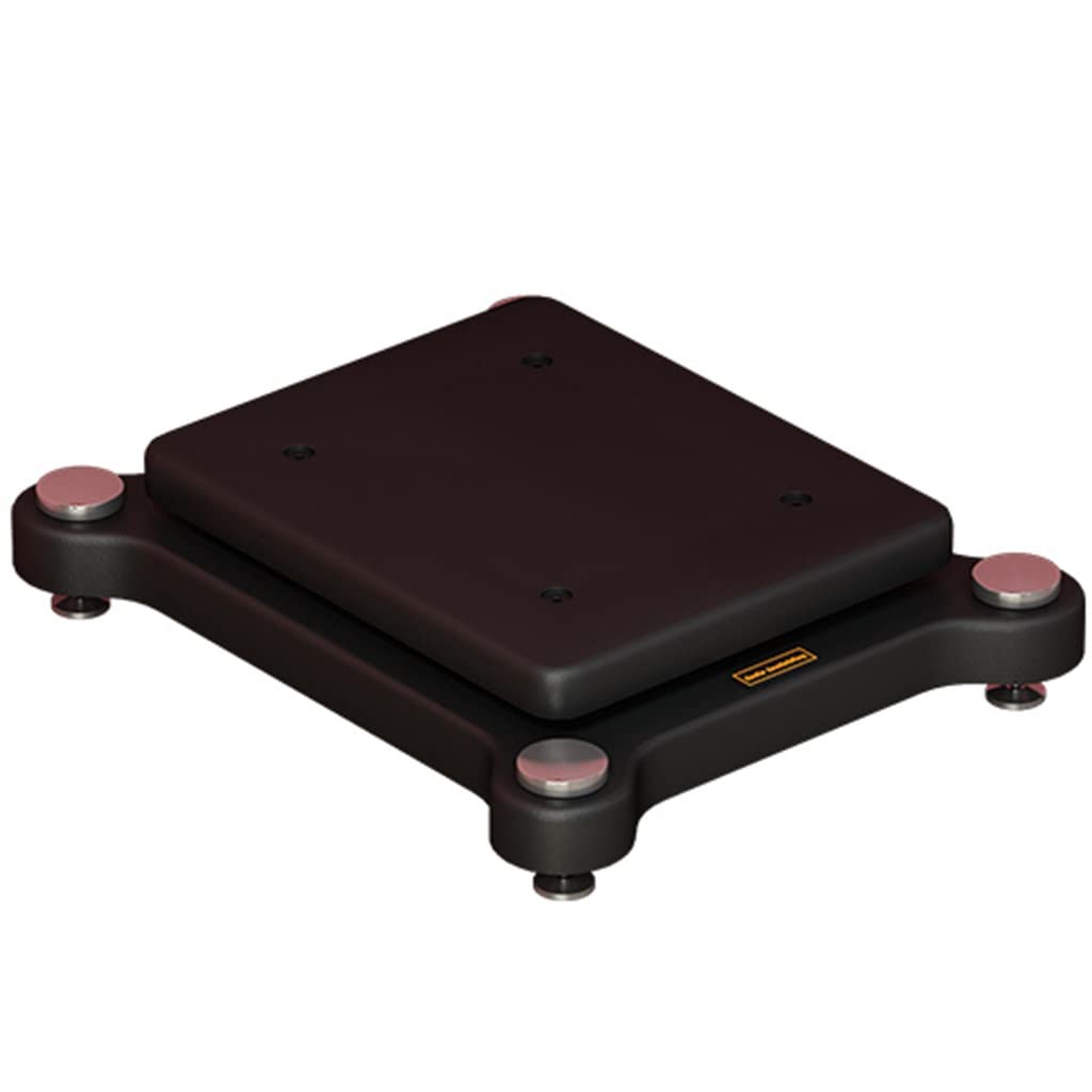 RENJJPBO Audio Amp Stand Subwoofer Isolation Stand Desktop Audio Speaker Riser Double Layer Floor Speaker Mounts with Fixed Copper Spikes (Color : Black, Size : 53x48cm) (53x48cm)