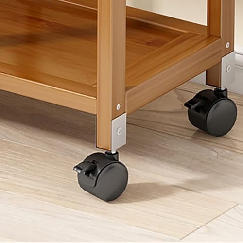 Perchero de Madera Resistente con Barra Ajustable y Ruedas para Almacenamiento 4