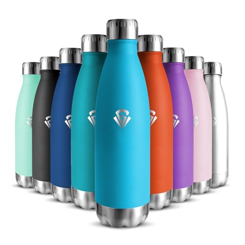 Botella Agua Niños 500ML, Sin BPA, Botella Agua Acero Inoxidable, Cantimplora Infantil, Acero Inoxidable 18/8, A Prueba de Fugas Reutilizable, Termo para Gimnasio, Escuela, Deporte, Niño, Niña