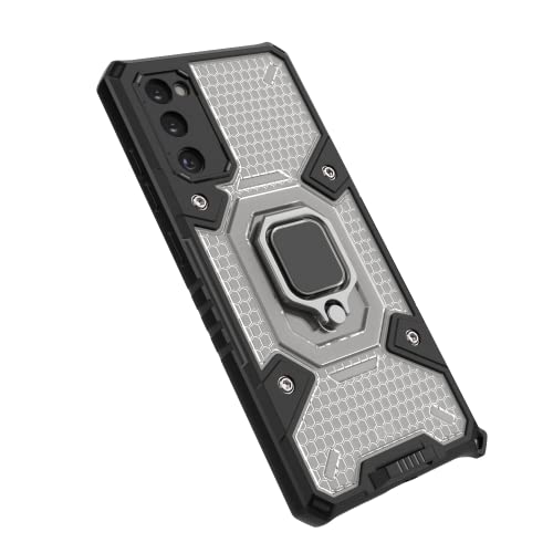 Image of zivite Thermoplastic Polyurethane Tough Armor Bumper Back Case Cover For Samsung Galaxy S20 Fe|Ring Holder & Kickstand In-Built|360 Degree Protection Back Case Cover For Samsung Galaxy S20 Fe (Black)
