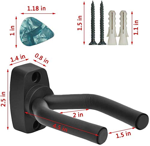 Lot de 2 supports muraux pour guitare avec vis et médiators – Compatibles avec toutes les tailles de guitares, ukulélé… - Les Beatles, Paul McCartney, John Lennon, RIngo Starr, George Harrison Lot de 2 supports muraux pour guitare avec vis et médiators - Compatibles avec toutes les tailles de guitares, ukulélé… – Image 5
