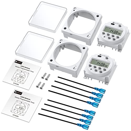 Neoteck DC 12V Timer Switch 16A Digital Electronic LCD Time Relay Switch Programmable Timer with Wire Connectors Waterproof Cover (2) - Image 5