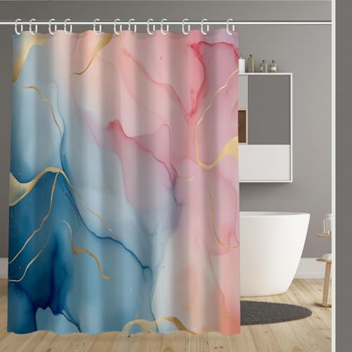 Rideau de bain lavable en machine avec ourlet lesté anti-adhérence 180x180 - 2