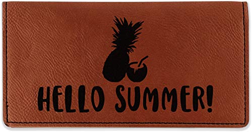 RNK Shops Personalized Pineapples and Coconuts Leatherette Checkbook Holder - Double Sided