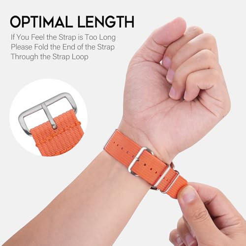 Image of TACTICAL FROG Nylon Watch Band 18mm 19 mm 20mm 22 mm 24 mm, Waterproof Military Watch Straps Replacement for Men Women, With Stainless Steel Buckle