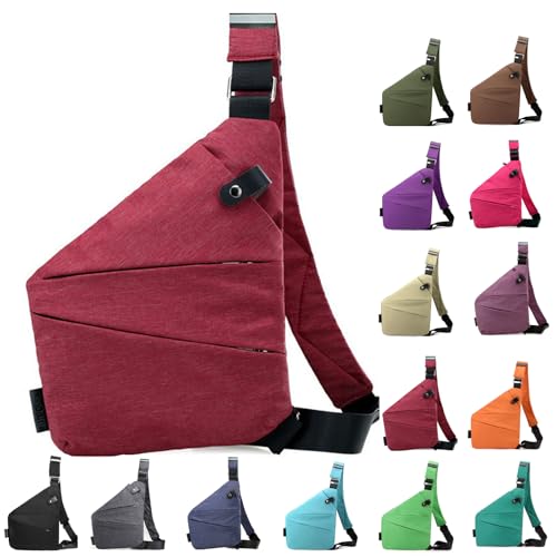 Anti Theft Travel Bag Crossbody, Multi-pocket Anti-theft Purses, Sling Bag with Adjustable Strap for Women Men