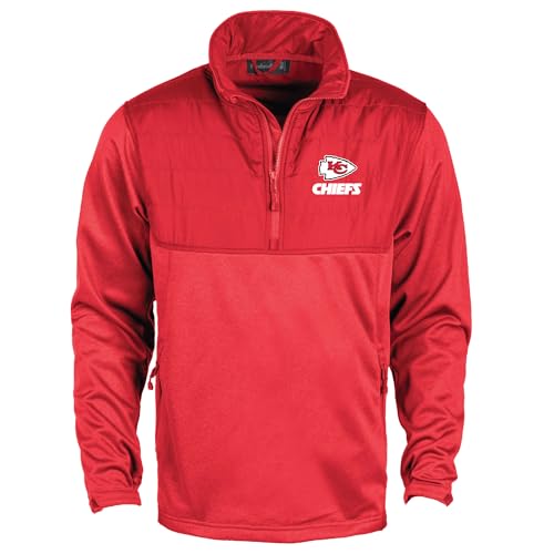 Image of Dunbrooke Pathfinder Teflon coated 1 /4 zip tech fleece with polyester shell and zippered pockets