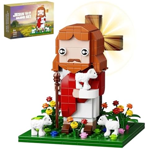 Jesus Building Block Set, The Shepherd God，Compatible with Lego Jesus Building Toy, Bible Story Jesus Figures with LED Light，Easter, Christmas, Christian Gift for Adults and Kids Age 6+(324PCS) Cover