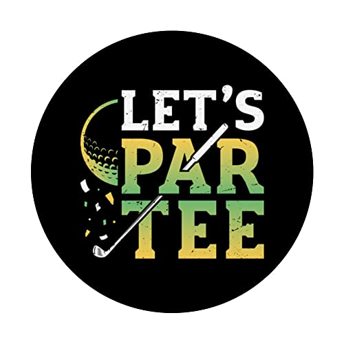 Lets Par Tee Golfer Funny Golf Club PopSockets Swappable PopGrip, Black - Image 3