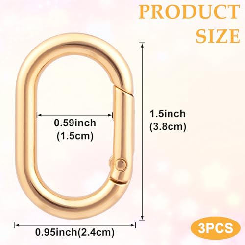 Image of Oval Spring Ring Clips, Metal Keyring Purse Clip