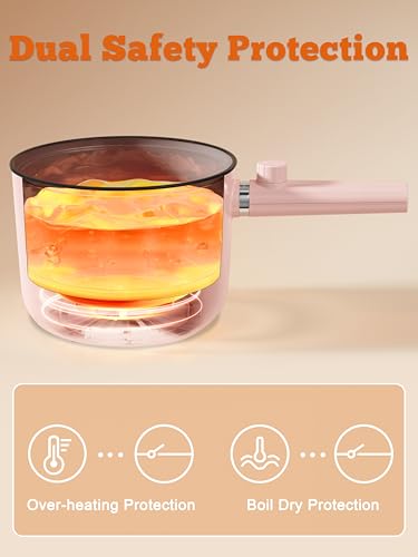 Image of Topwit 1.5L Hot Pot Electric, Portable Ramen Cooker, Non-Stick Frying Pan