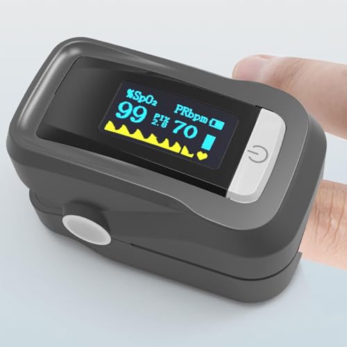 Pulse Oximeter with Alarm, Customizable Alarm Values, Pulse Oximeter with Beep-Beep Audible Alarm, Spo2 Pulse Oximeter, Oxymeter Oximetro with Battery and lanyard (Grey - Image 7