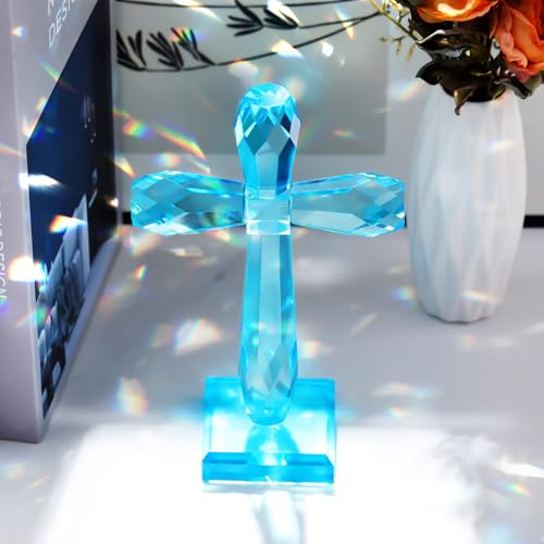 Image of YWHL Religious Cross Gifts for Women Men, Handmade Christian Standing Cross