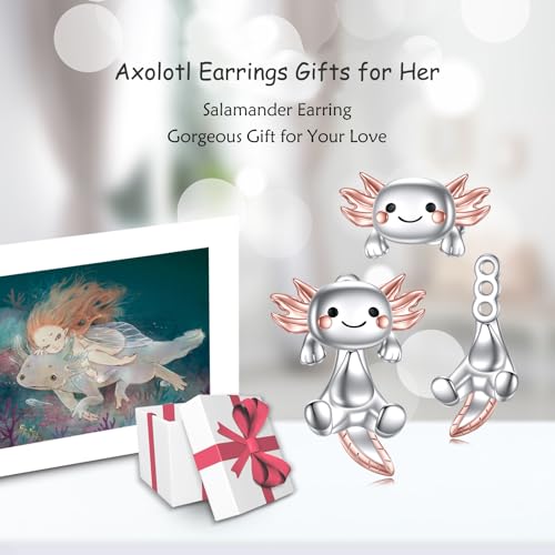 925 Sterling Silver Black Cat Dog Hippo Snake Frog French Bulldog Bunny Cow Monkey Penguin Panda Pig Koala Fox Axolotl Stud Earrings for Women Hypoallergenic Gifts Birthday2