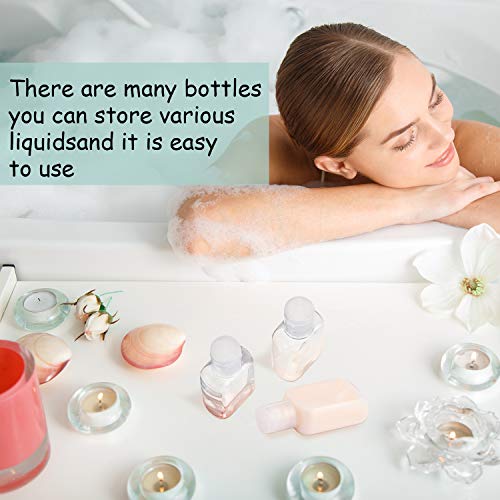 image for Boao 30 Pieces Portable Travel Bottle Clear Plastic Empty Bottles Refi