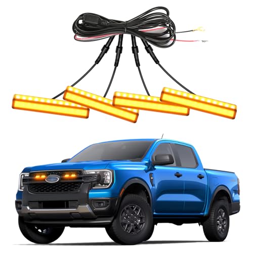 4PCS Front Grille Lights for Ford Ranger 2024 2025 Bright