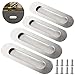 Ziyero 4 Pièces Poignées de Porte Coulissantes Poignée Ovale Encastrées Acier Inoxydable Poignée Cachée métal brossé Antirouille, pour Tiroirs, Armoires, Penderies, Coiffeuses Etc—Argent, Avec Vis