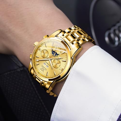 Image of OLEVS Mens Automatic Watches Skeleton Mechanical Self Winding Luxury Fashion Dress Wrist Watch Luminous Waterproof